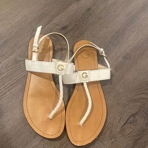White guess sandals